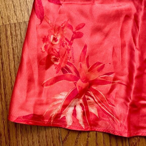 All Saints Verna Nila Halter Top-Coral Floral Women’s Size 10 NWOT - Picture 8 of 11